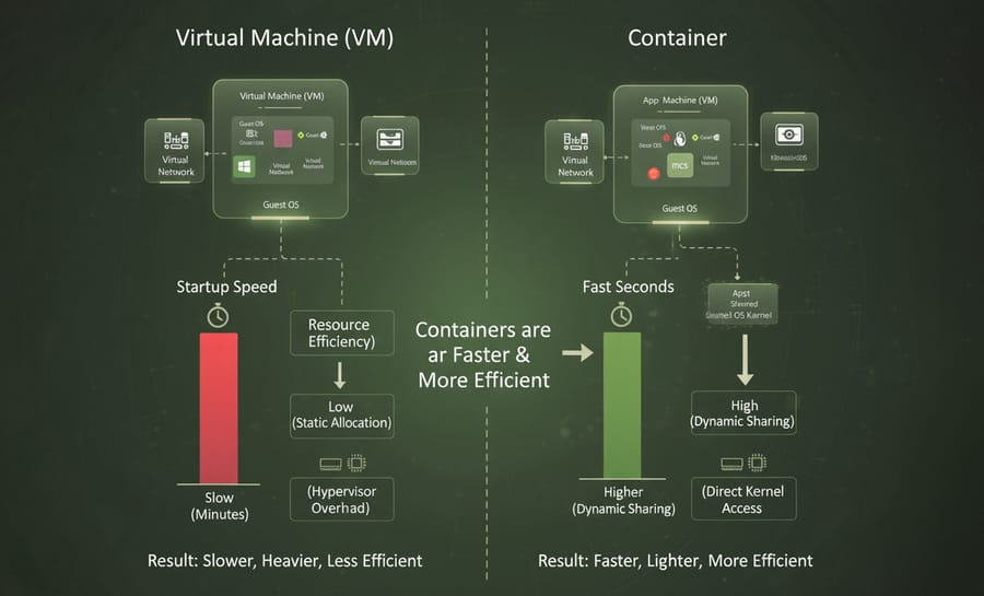 vm vs container performance